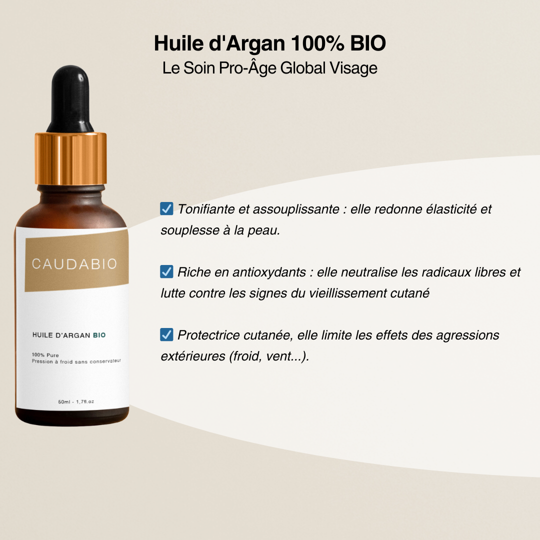 Huile d'argan bio pour le visage et les lèvres